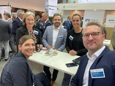 Auf der Expo in Mnchen. Stand der Region Mittelhessen